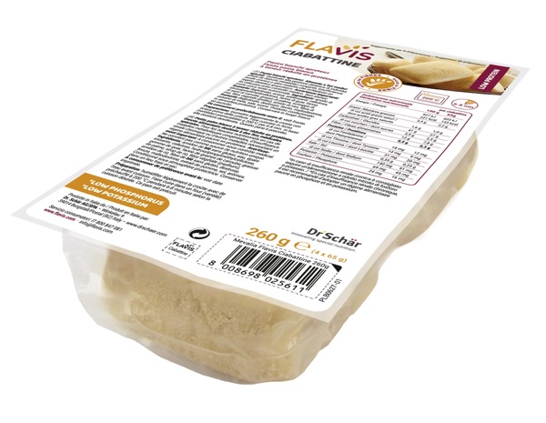 FLAVIS CIABATTINE PANINI BIANCHI APROTEICI 4 PEZZI DA 65 G - Farmacia Nuova Dr.ssa Gabriella Catellani