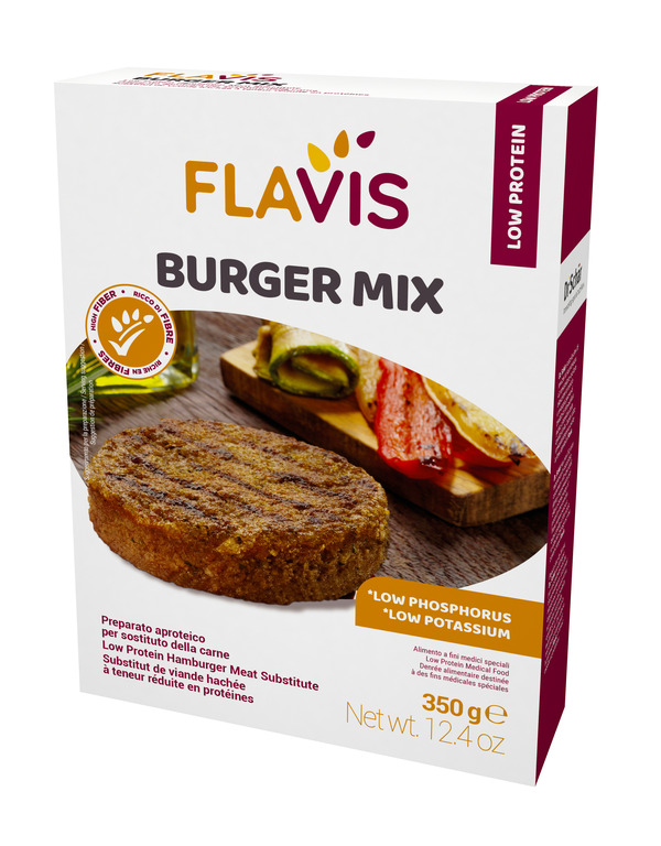 FLAVIS BURGER MIX PREPARATO APROTEICO PER SOSTITUTO DELLA CARNE 350 G - Farmacia Nuova Dr.ssa Gabriella Catellani