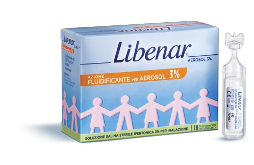 SOLUZIONE SALINA IPERTONICA 3% LIBENAR PER INALAZIONE CON AEROSOL 18 FLACONCINI MONOUSO X 4ML - Farmacia Nuova Dr.ssa Gabriella Catellani