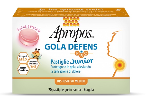 APROPOS GOLA DEFENS PRO 20 PASTIGLIE JUNIOR PANNA FRAGOLA - Farmacia Nuova Dr.ssa Gabriella Catellani