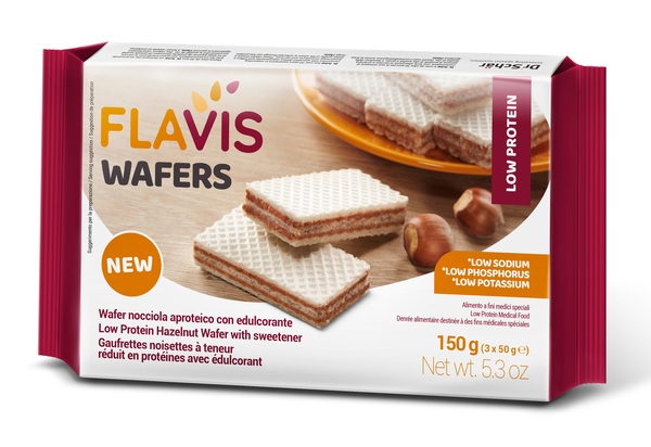 FLAVIS WAFERS NOCCIOLA APROTEICO 3 PORZIONI DA 50 G - Farmacia Nuova Dr.ssa Gabriella Catellani