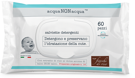 FIOCCHI DI RISO ACQUA NON ACQUA SALVIETTE DETERGENTI 60 PEZZI - Farmacia Nuova Dr.ssa Gabriella Catellani