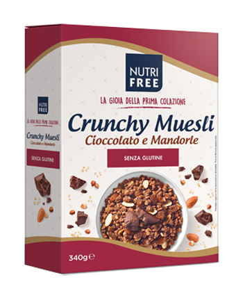 NUTRIFREE CRUNCHY MIX CIOCCOLATO E MANDORLE 340 G - Farmacia Nuova Dr.ssa Gabriella Catellani