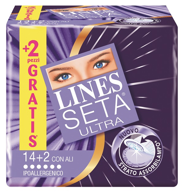 ASSORBENTE LINES SETA ULTRA CON ALI 16 PEZZI - Farmacia Nuova Dr.ssa Gabriella Catellani