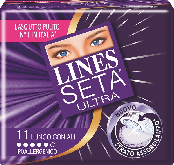 ASSORBENTE LINES SETA ULTRA LUNGO CON ALI 11 PEZZI - Farmacia Nuova Dr.ssa Gabriella Catellani