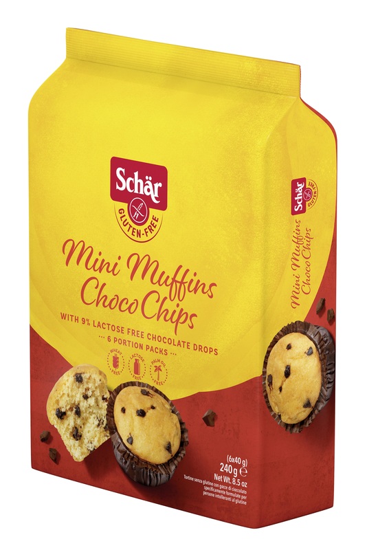 SCHAR MINI MUFFIN CHOCO CHIPS SENZA LATTOSIO 6 MONOPORZIONI DA 40 G - Farmacia Nuova Dr.ssa Gabriella Catellani