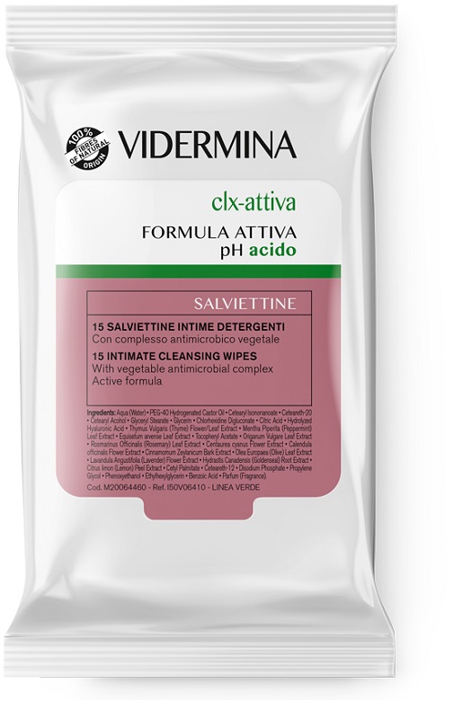 VIDERMINA CLX ATTIVA 15 SALVIETTE INTIME DETERGENTI - Farmacia Nuova Dr.ssa Gabriella Catellani