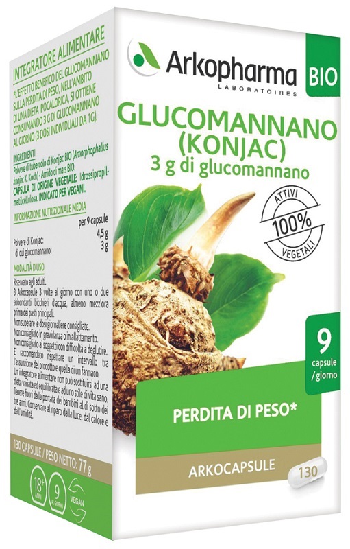 ARKO CAPSULE GLUCOMANNANO BIO 130 CAPSULE - Farmacia Nuova Dr.ssa Gabriella Catellani