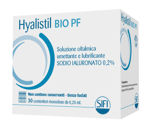 HYALISTIL BIO PF SOLUZIONE OFTALMICA PHOSPHATE FREE MONODOSE A BASE DI ACIDO IALURONICO 0,2% 30 FLACONCINI 0,25 ML - Farmacia Nuova Dr.ssa Gabriella Catellani