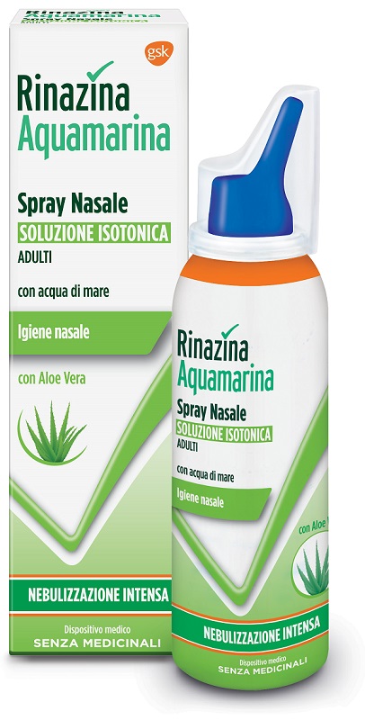 RINAZINA AQUAMARINA ISOTONICA ALOE SPRAY NEBULIZZAZIONE INTENSA 100 ML - Farmacia Nuova Dr.ssa Gabriella Catellani