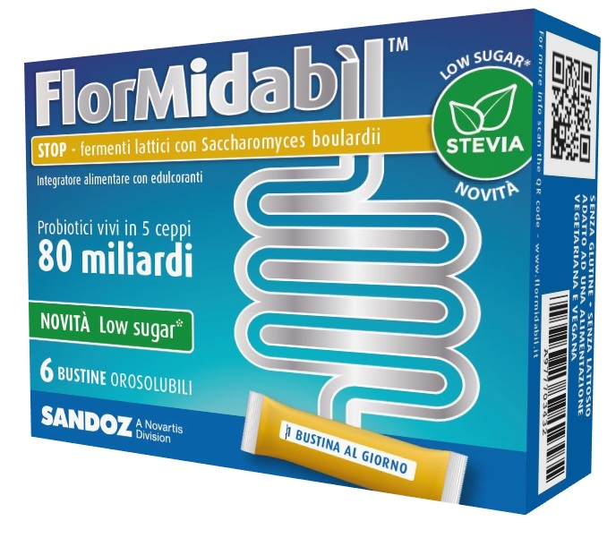 FLORMIDABIL STOP 6 BUSTINE CON STEVIA - Farmacia Nuova Dr.ssa Gabriella Catellani