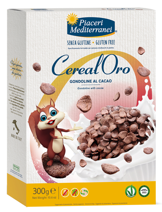 PIACERI MEDITERRANEI CEREALORO GONDOLINE CACAO 300 G - Farmacia Nuova Dr.ssa Gabriella Catellani