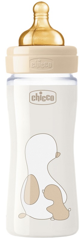 CHICCO BIBERON ORIGINAL 240ML VETRO 1 FORO 1 FORO UNISEX CON TETTARELLA IN CAUCCIU' - Farmacia Nuova Dr.ssa Gabriella Catellani