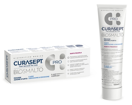 CURASEPT BIOSMALTO MOUSSE CARIE FRAGOLA 50 ML - Farmacia Nuova Dr.ssa Gabriella Catellani