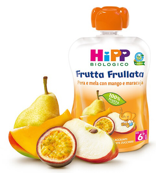HIPP BIO FRUTTA FRULLATA PERA/MELA CON MANGO E MARACUJA 90 G - Farmacia Nuova Dr.ssa Gabriella Catellani