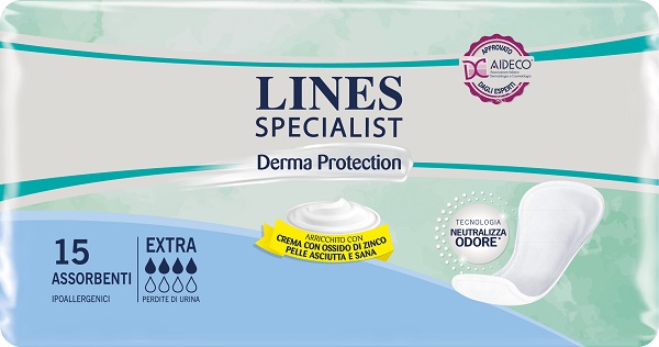 LINES SPECIALIST DERM PANNOLONE SAGOMATO EXTRA 15 PEZZI - Farmacia Nuova Dr.ssa Gabriella Catellani