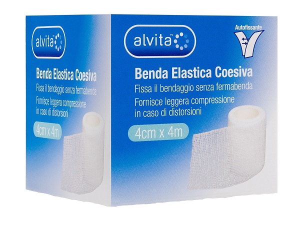 BENDA ELASTICA AUTOADESIVA ALVITA 4X4CM - Farmacia Nuova Dr.ssa Gabriella Catellani