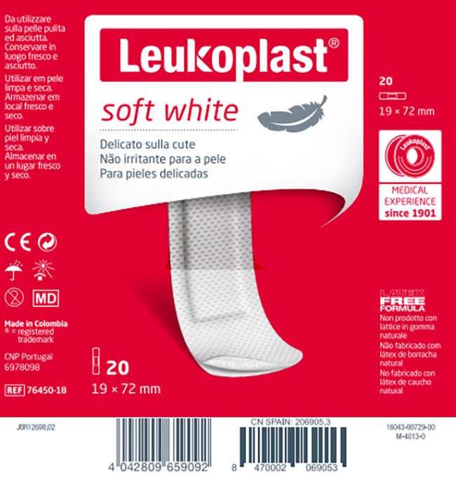 LEUKOPLAST SOFT WHITE 72 X 19 CM 20 PEZZI - Farmacia Nuova Dr.ssa Gabriella Catellani