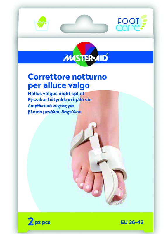 CORRETTORE NOTTE ALLUCE VALGO MASTER-AID FOOTCARE 36-43 2 PEZZI D10 - Farmacia Nuova Dr.ssa Gabriella Catellani