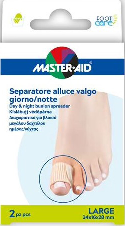 DIVARICATORE ALLUCE GIORNO/NOTTE MASTER-AID FOOTCARE LARGE 2 PEZZI D12 - Farmacia Nuova Dr.ssa Gabriella Catellani
