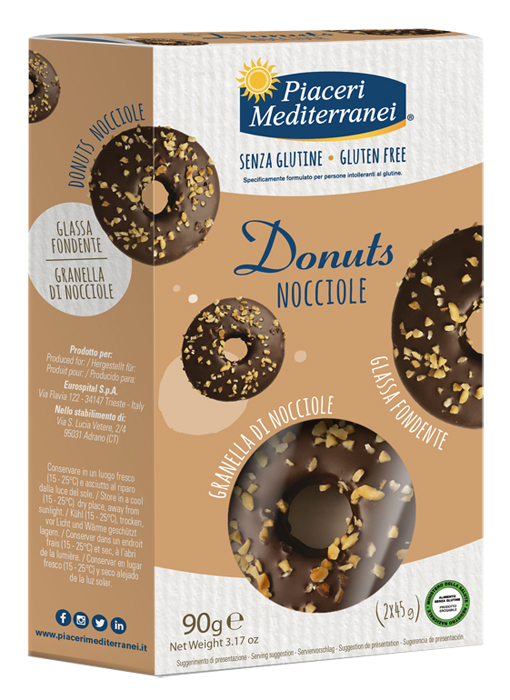 PIACERI MEDITERRANEI DONUTS NOCCIOLE 90 G - Farmacia Nuova Dr.ssa Gabriella Catellani