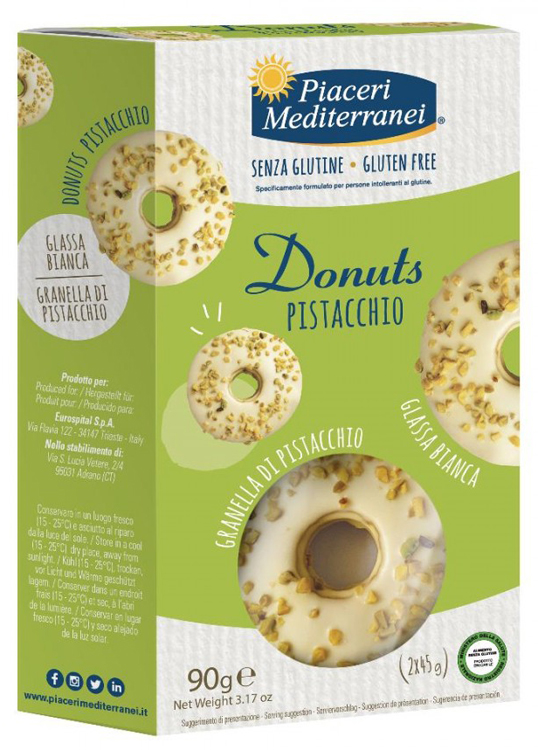 PIACERI MEDITERRANEI DONUTS PISTACCHIO 90 G - Farmacia Nuova Dr.ssa Gabriella Catellani