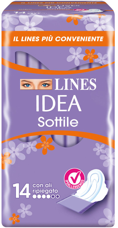 LINES IDEA ASSORBENTE SOTTILE RIPIEGATO CON ALI 14 PEZZI - Farmacia Nuova Dr.ssa Gabriella Catellani