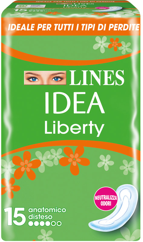 LINES IDEA ASSORBENTE LIBERTY ANATOMICO 15 PEZZI - Farmacia Nuova Dr.ssa Gabriella Catellani