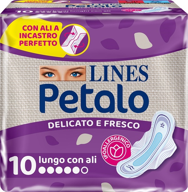 LINES PETALO BLU ASSORBENTE LUNGO CON ALI 10 PEZZI - Farmacia Nuova Dr.ssa Gabriella Catellani