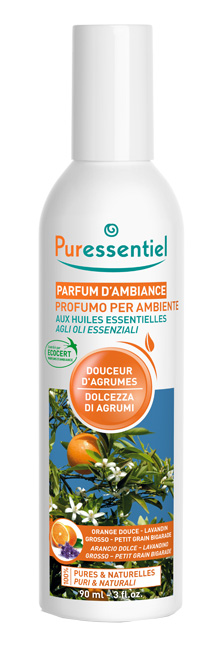 PURESSENTIEL PROFUMO AMBIENTE DOLCEZZA AGRUMI ECOCERT 90 ML - Farmacia Nuova Dr.ssa Gabriella Catellani