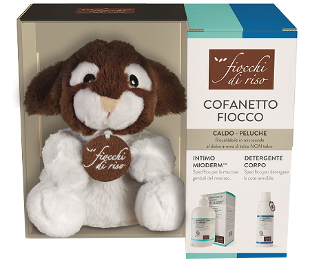 KIT FIOCCHI DI RISO CALDO-PELUCHE FIOCCO + DETERGENTE INTIMO MIODERM 240 ML + DETERGENTE CORPO DELICATO 200 ML - Farmacia Nuova Dr.ssa Gabriella Catellani