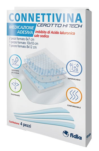CEROTTO CONNETTIVINA HITECH 4 MISURE MISTE 2 PEZZI 6 X 7 CM + 1 PEZZO 10 X 10 CM + 1 PEZZO 8 X 12 CM - Farmacia Nuova Dr.ssa Gabriella Catellani