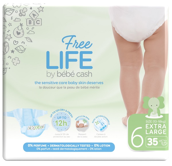 FREELIFE BY BEBECASH PANTS XL TAGLIA 6 17 KG+ GIROVITA FINO A 72 CM 18 PEZZI - Farmacia Nuova Dr.ssa Gabriella Catellani