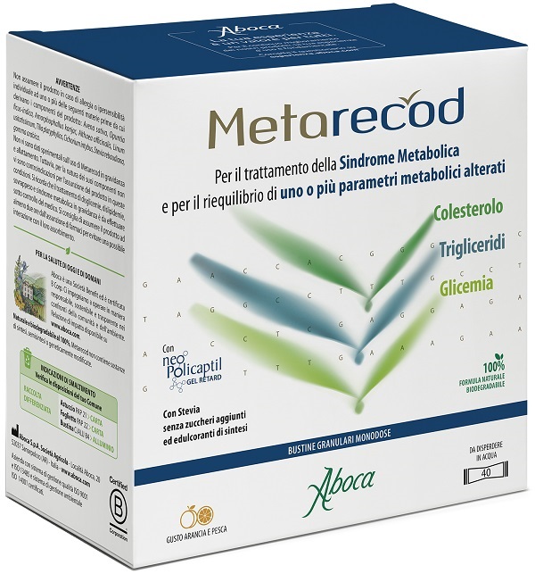METARECOD 40 BUSTINE GRANULARI X 2,5G GUSTO ARANCIA E PESCA - Farmacia Nuova Dr.ssa Gabriella Catellani