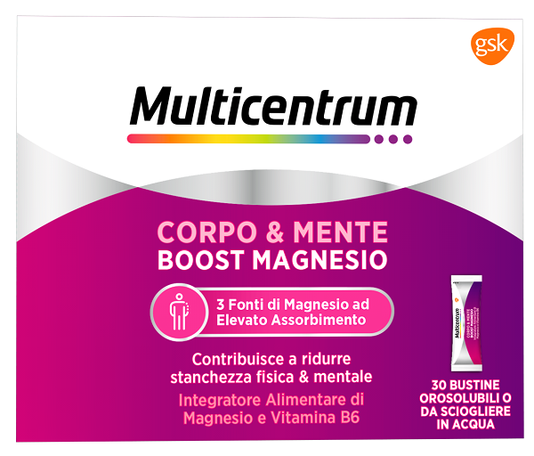 MULTICENTRUM BOOST MAGNESIO 30 BUSTINE - Farmacia Nuova Dr.ssa Gabriella Catellani