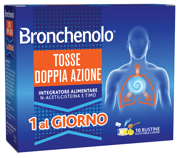 BRONCHENOLO TOSSE DOPPIA AZIONE 10 BUSTINE - Farmacia Nuova Dr.ssa Gabriella Catellani