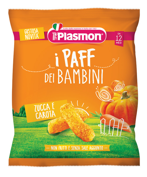 PLASMON DRY SNACK PAFF ZUCCA CAROTE 15 G - Farmacia Nuova Dr.ssa Gabriella Catellani