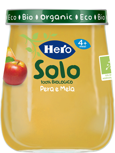 HERO SOLO OMOGENEIZZATO PERA MELA 100% BIO 120 G - Farmacia Nuova Dr.ssa Gabriella Catellani