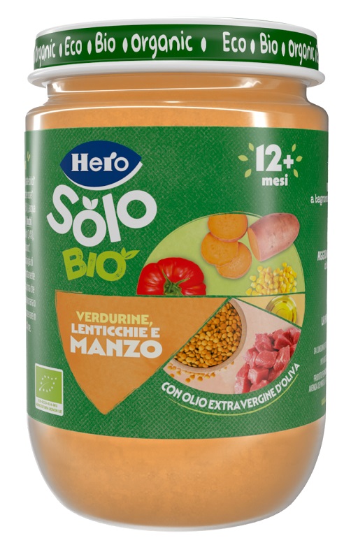 HERO SOLO OMOGENEIZZATO VERDURINE LENTICCHIE MANZO 100% BIO 190 G - Farmacia Nuova Dr.ssa Gabriella Catellani