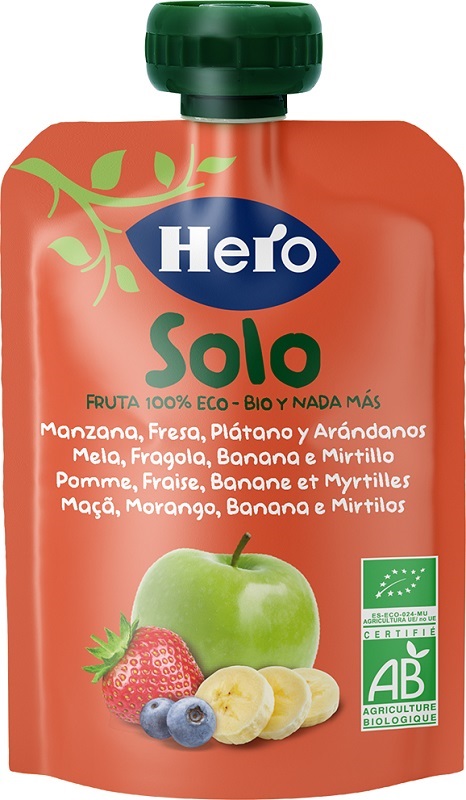 HERO SOLO FRUTTA FRULLATA 100% BIO MELA BANANA FRAGOLA 100 G - Farmacia Nuova Dr.ssa Gabriella Catellani