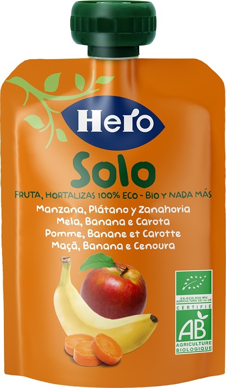 HERO SOLO FRUTTA FRULLATA 100% BIO MELA BANANA CAROTA 100 G - Farmacia Nuova Dr.ssa Gabriella Catellani