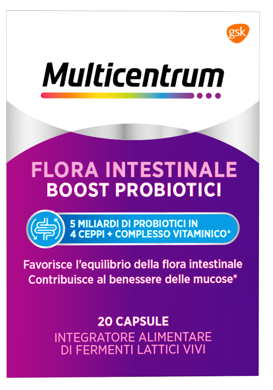 MULTICENTRUM FLORA INTESTINALE BOOST PROBIOTICI 20 CAPSULE - Farmacia Nuova Dr.ssa Gabriella Catellani