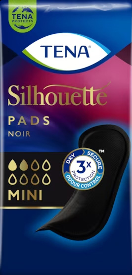 ASSORBENTE NERO INCONTINENZA LEGGERA TENA SILHOUETTE NOIR MINI 18 PEZZI - Farmacia Nuova Dr.ssa Gabriella Catellani