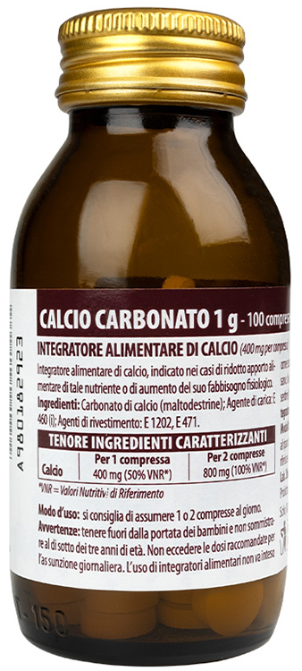 CALCIO CARBONATO NUOVA FORMULA 1 G 100 COMPRESSE - Farmacia Nuova Dr.ssa Gabriella Catellani