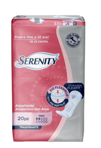 SERENITY ASSORBENTE ANATOMICO CON ALOE FLEXIT MINI 20 PEZZI - Farmacia Nuova Dr.ssa Gabriella Catellani