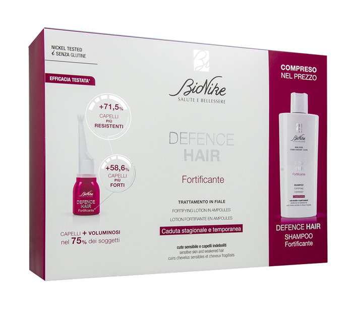 DEFENCE HAIR BIPACK RIDENSIFICANTE 21 FIALE 6 ML + SHAMPOO 200 ML - Farmacia Nuova Dr.ssa Gabriella Catellani