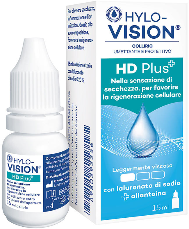 HYLOVISION HD PLUS COLLIRIO UMETTANTE E PROTETTIVO 15 ML - Farmacia Nuova Dr.ssa Gabriella Catellani