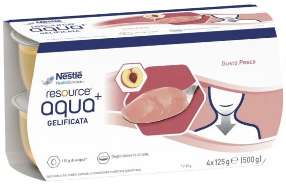 RESOURCE AQUA ACQUA GELIFICATA+PEACH CUP 6 4X125 G - Farmacia Nuova Dr.ssa Gabriella Catellani