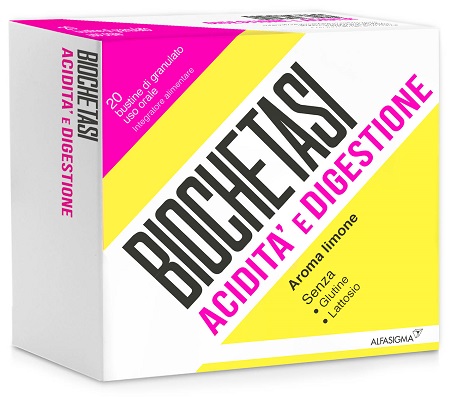 BIOCHETASI ACIDITA' E DIGESTIONE 20 BUSTE GRANULATO AROMA LIMONE - Farmacia Nuova Dr.ssa Gabriella Catellani