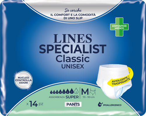 PANNOLONE A MUTANDA LINES SPECIALIST CLASSIC PANTS SUPER M 14 PEZZI - Farmacia Nuova Dr.ssa Gabriella Catellani
